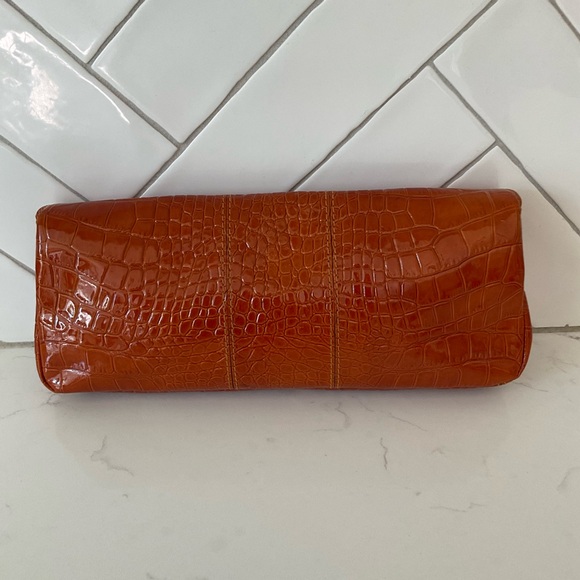 Kate Spade Vibrant Orange Embossed Clutch